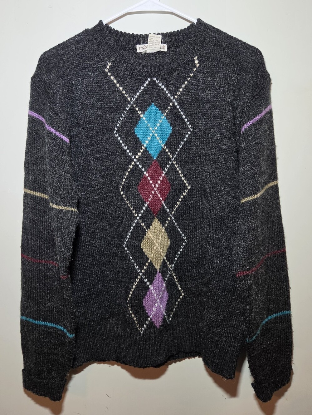 Vintage 90s Cobble Creek Argyle Knit Sweater Men's XL